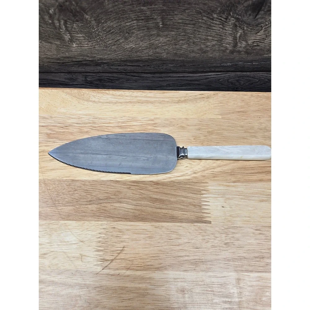 Treasure Masters Sheffield England Stainless Cake Server White Pearl Handle